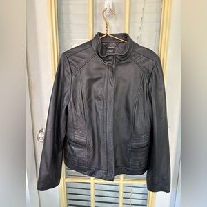XL  Women's Black Leather Jacket